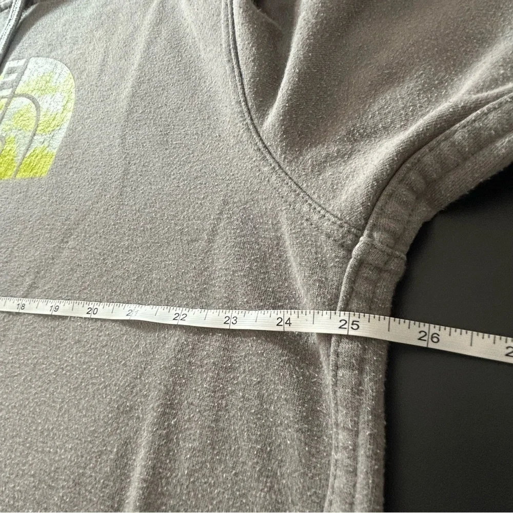 The North Face Men's Graphic Hoodie Sweatshirt Gray Lime Green Size XL